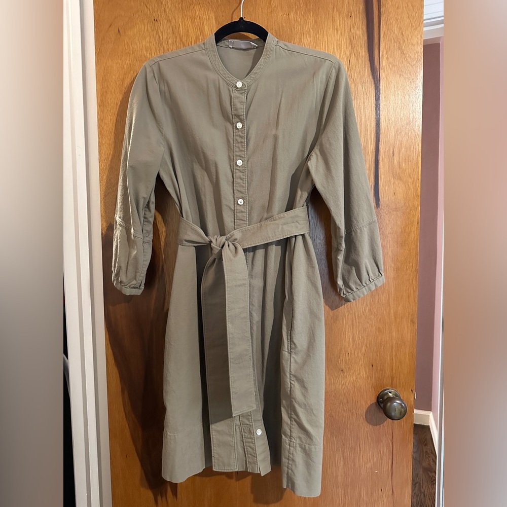 Everlane The Cotton Weave Collarless Shirtdress size 6